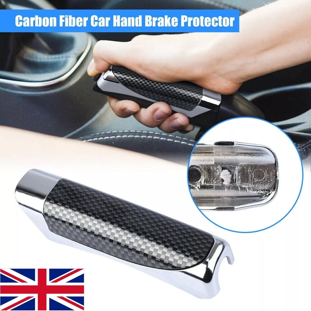 Universal Carbon Fiber Style Hand Brake Protector Decoration Cover Car Accessories