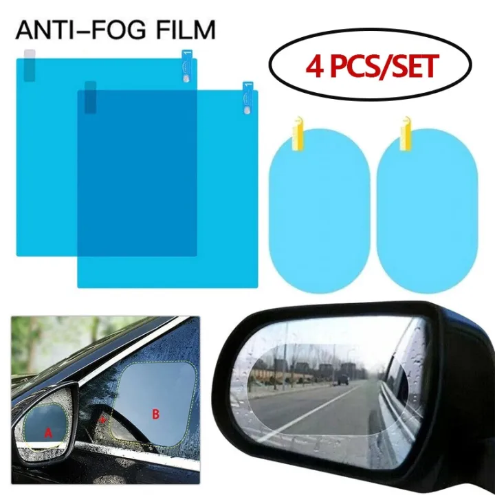 4 pcs Set Car Rear Mirror Protective Film Window Anti Fog
