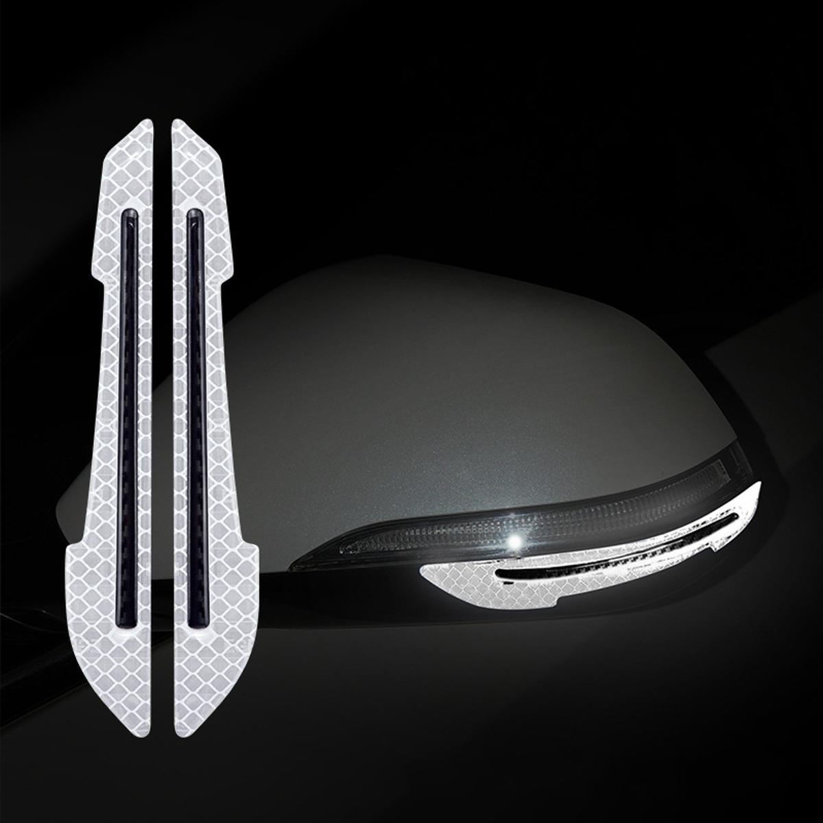 2 Pcs Car Reflective Stickers Super Reflective Rearview Mirror Trim Stickers