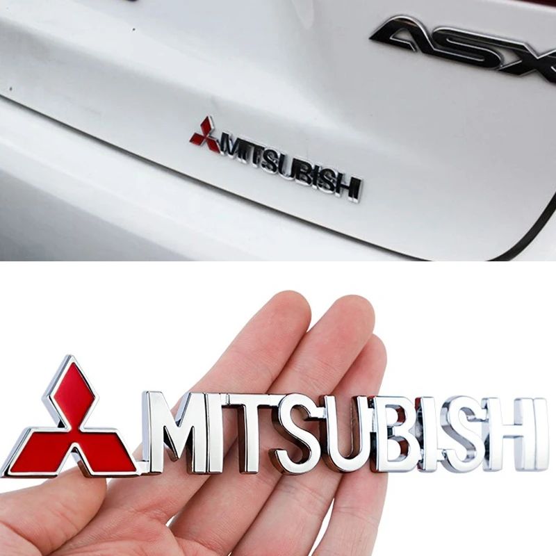3D Metal Sticker Chrome Car Trunk Emblem Car Styling For Mitsubishi