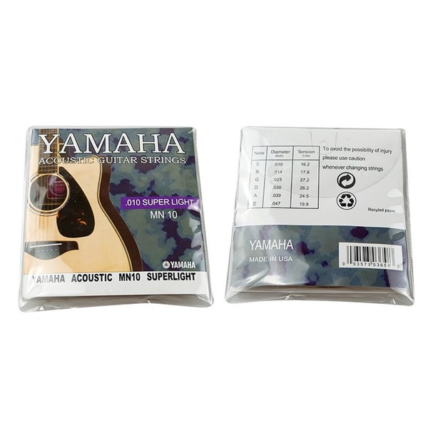 Yamaha Acoustic Guitar Strings Brass Wound 0.10-0.47 Super Light Gauge for Rock/ Folk/ Pop