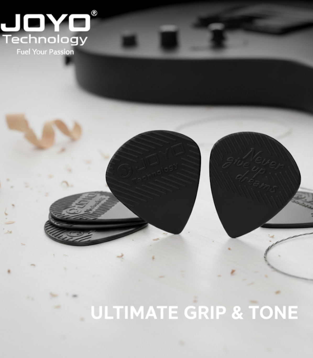 2 PCs JOYO guitar pick folk acoustic guitar jazz electric guitar antiskid sweep speed nylon